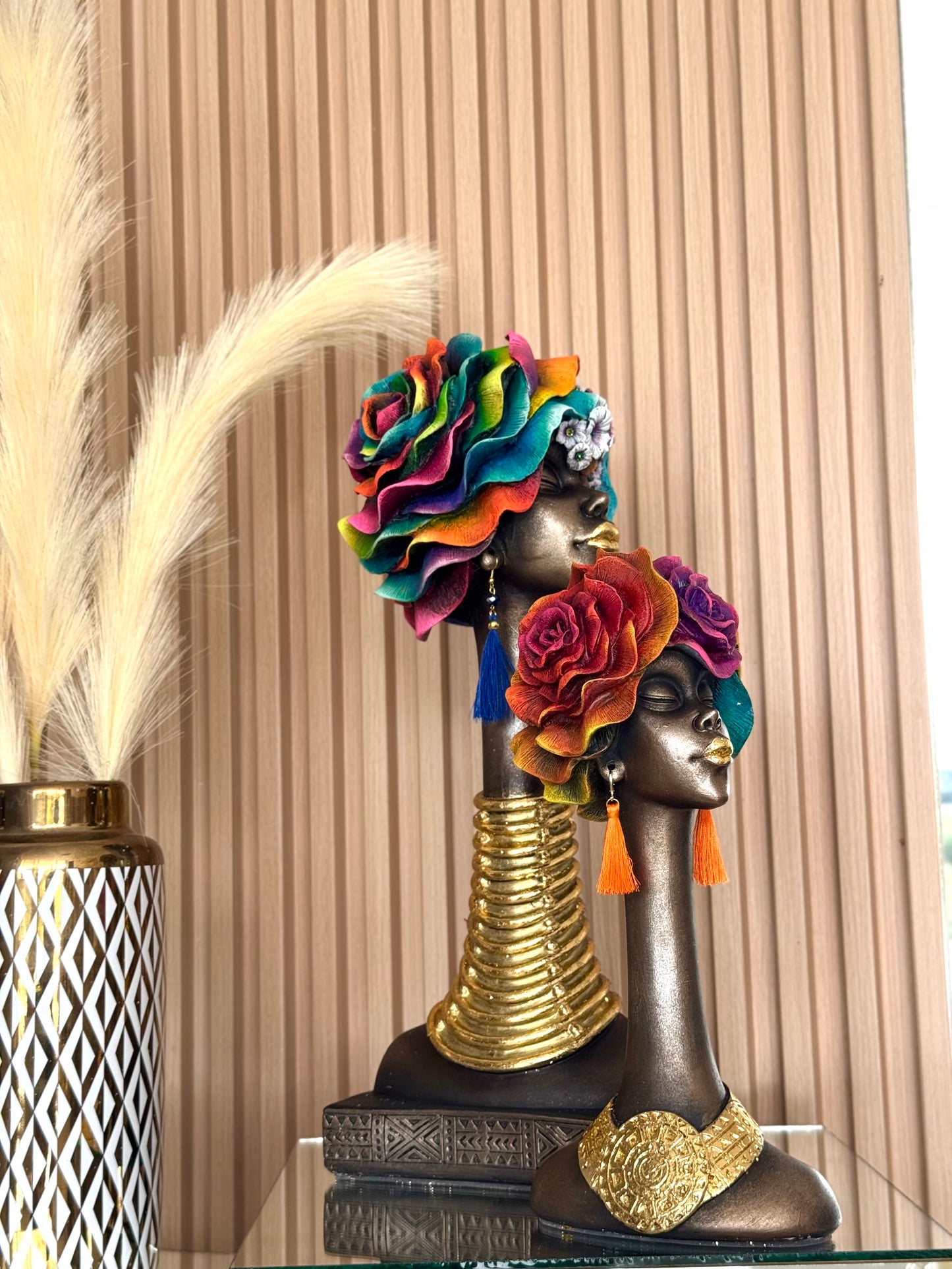 BUSTO AFRICANAS DE FLOR DEKO: MIXTA